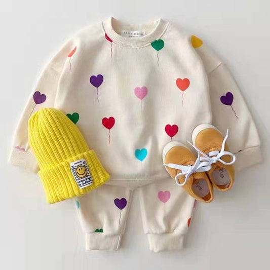 Style Infant Toddler Heart Printing Western Children's Suit