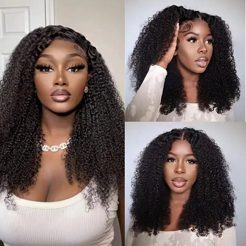 Women's Fashion African Afro Black Fiber Chemical Wig Short Curly Hair