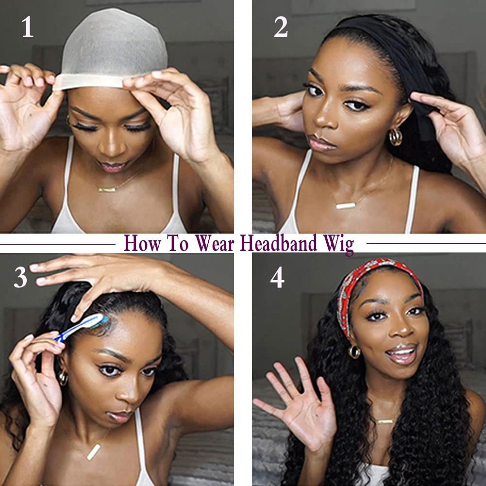 Women's Small Curly Headscarf Afro Headgear Wig Long Curls