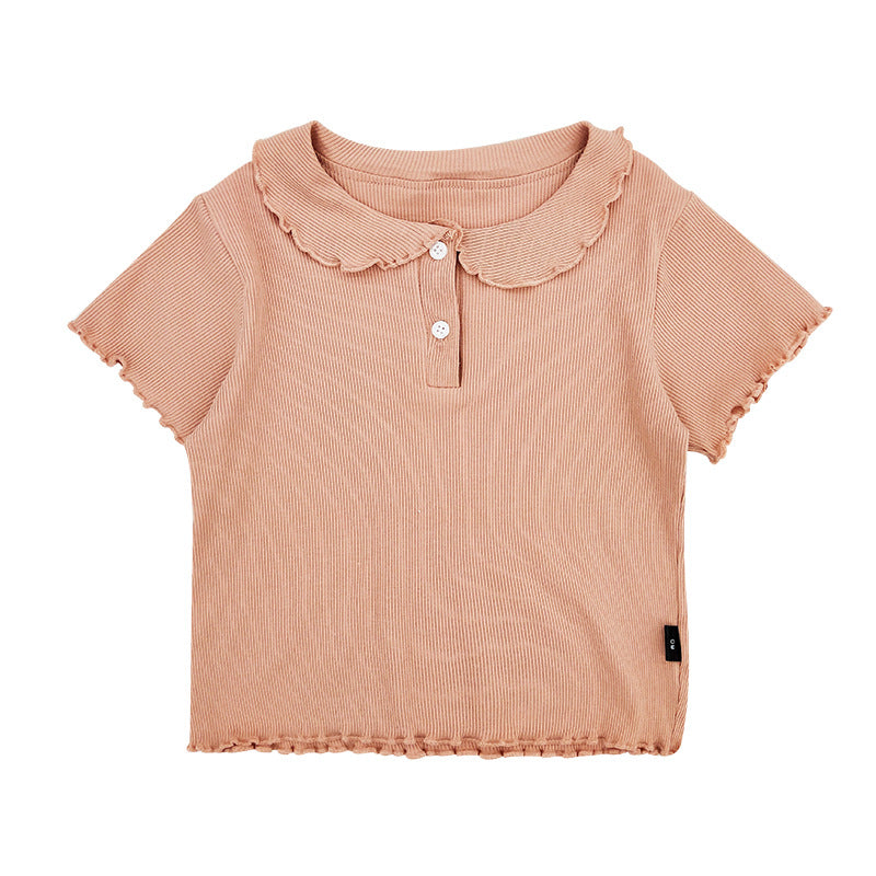 Children's Shirt Loose Top Doll Collar Infant Children's T-shirt