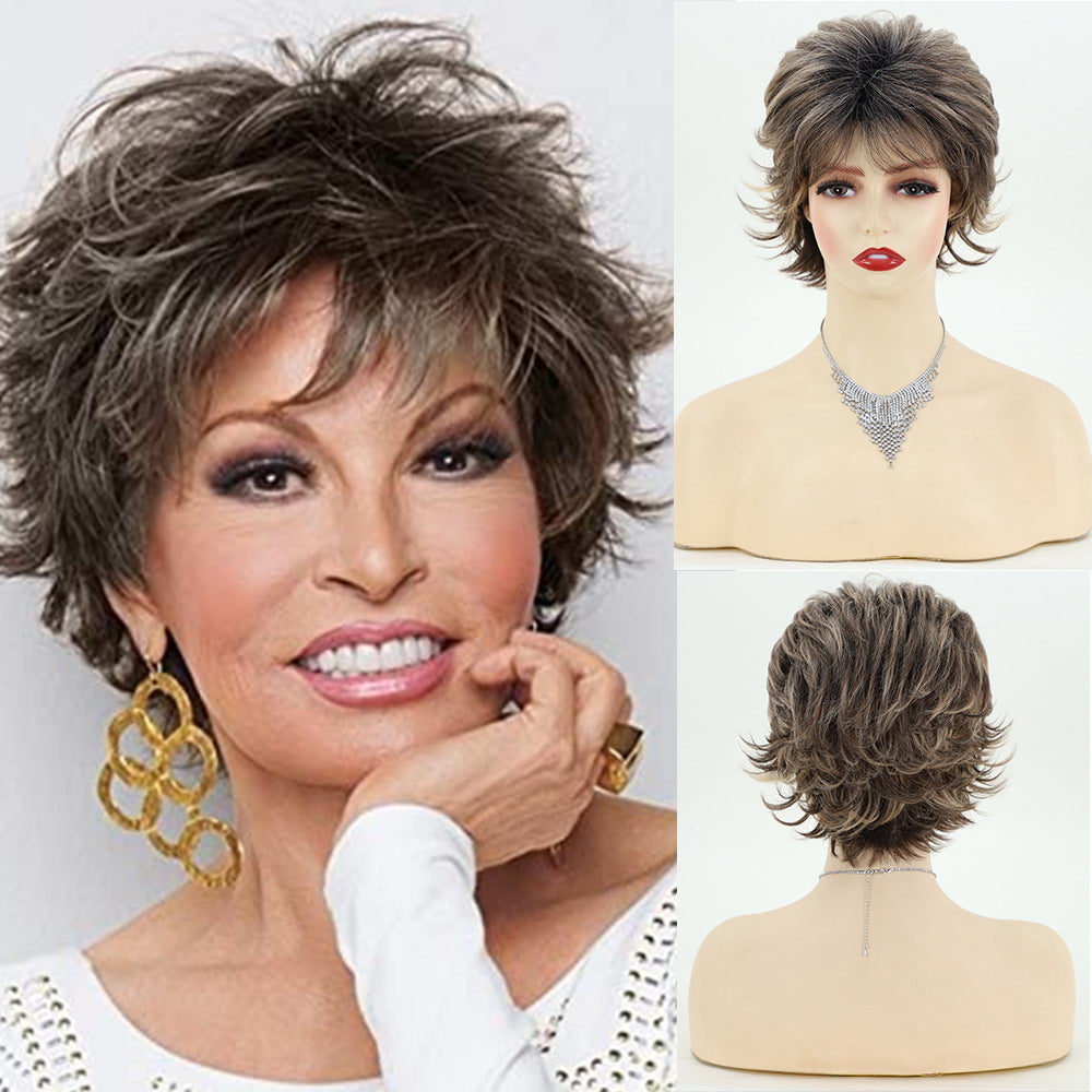 Fashionable Elegant Fluffy Chemical Fiber Female Wig Short Curly Hair