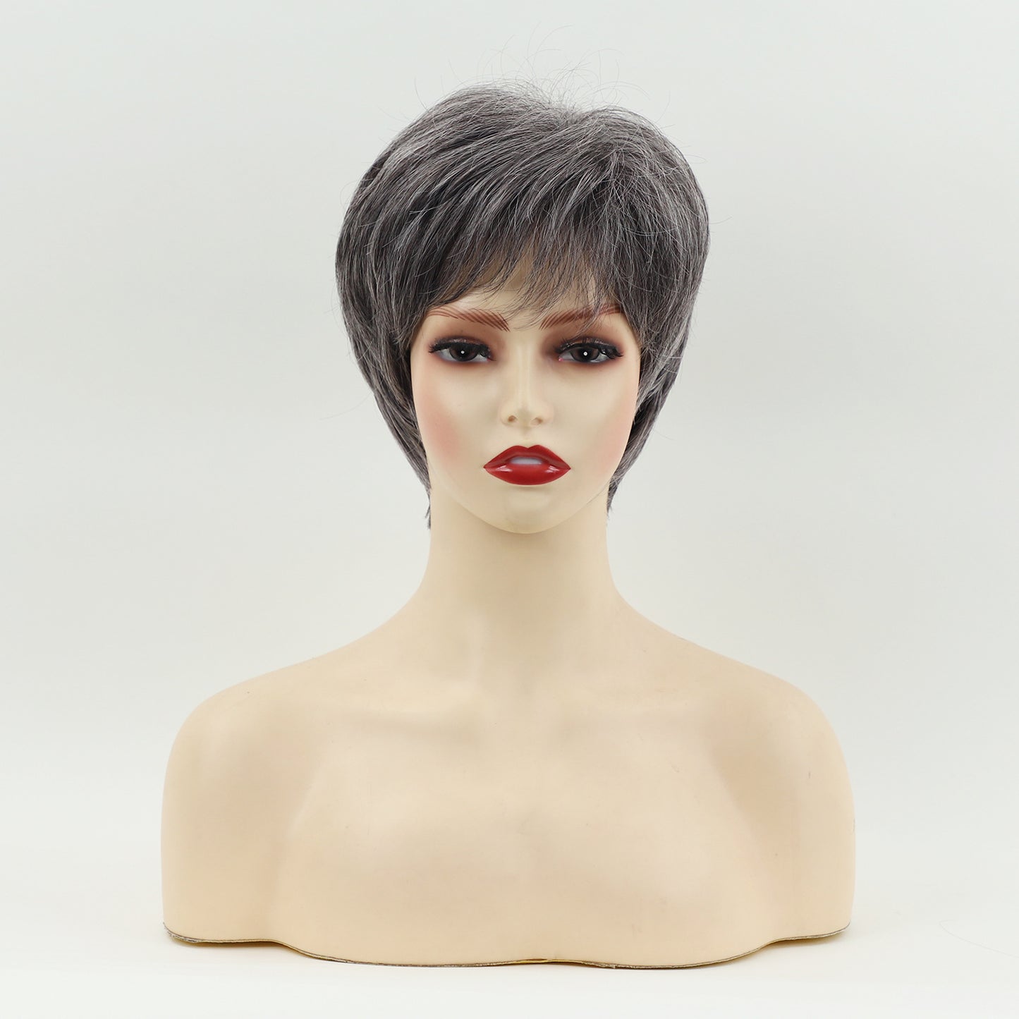 Fashion Gray Grandma Fluffy Synthetic Wigs Wig Short Straight Hair