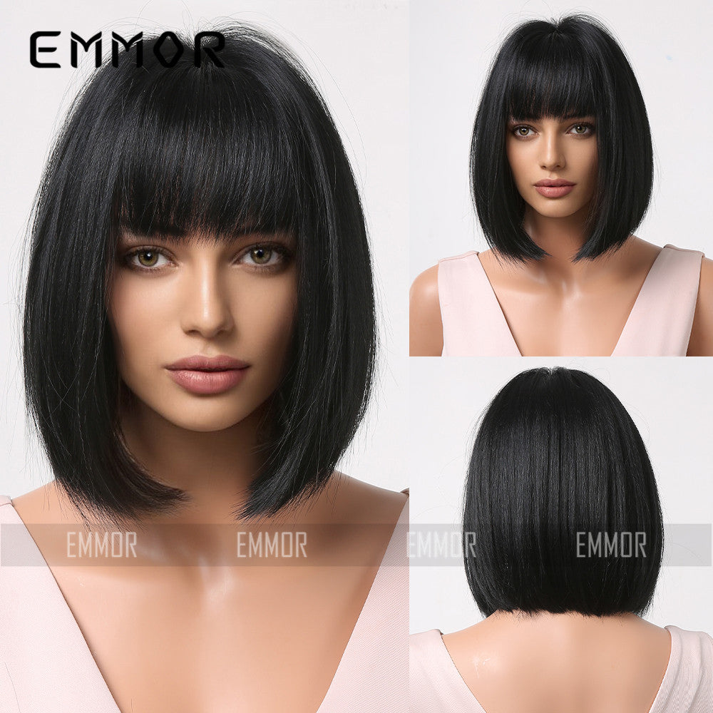 Versatile Women's Fashionable Bangs Orange For Wig Short Straight Hair