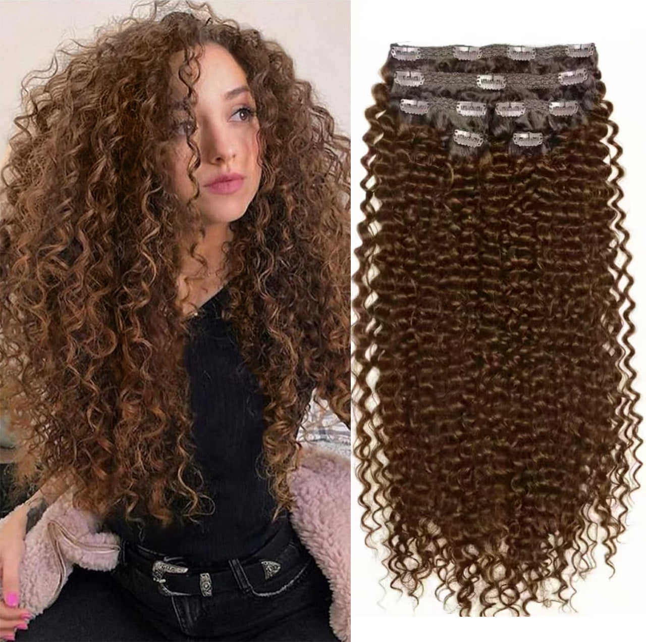 Women's Hair Extension Curler Invisible Seamless Water Ripple Wig Long Curls
