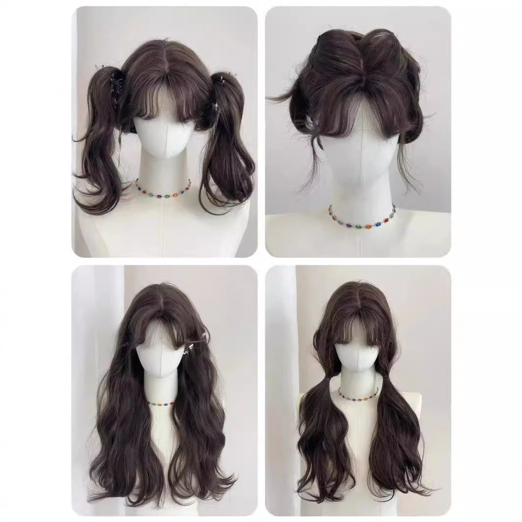 For Casual Wave Small Imitating Real Wig Long Curls