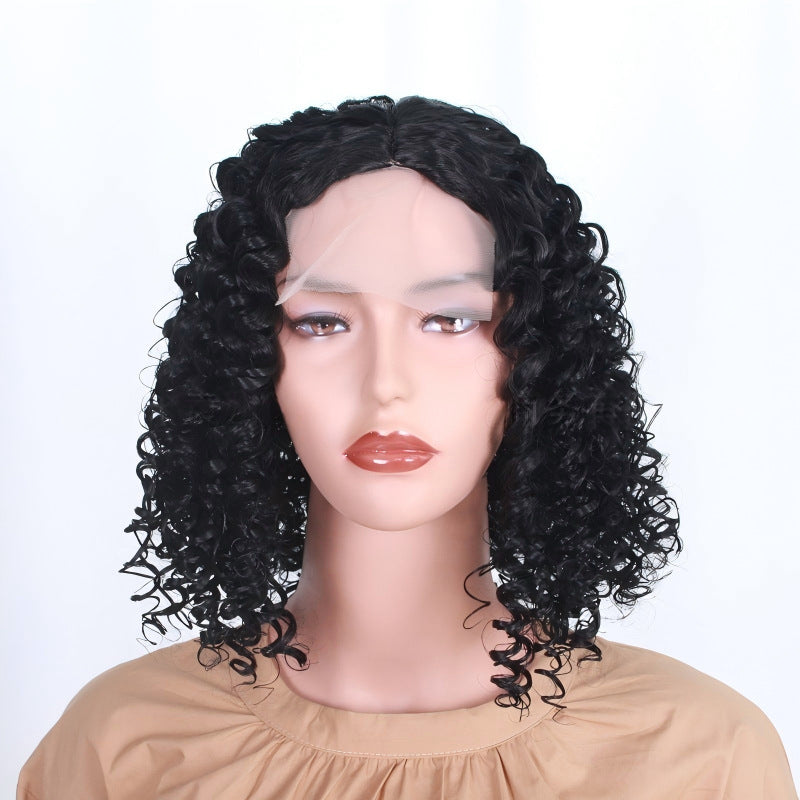 Popular Afro African Small Lace Medium Fashion Fluffy Free Wig Short Curly Hair