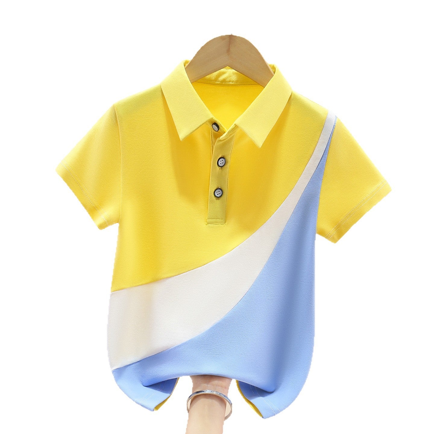 Men's & Children's Lapel Summer Clothes Medium Big Cotton Body Shirt Children's T-shirt