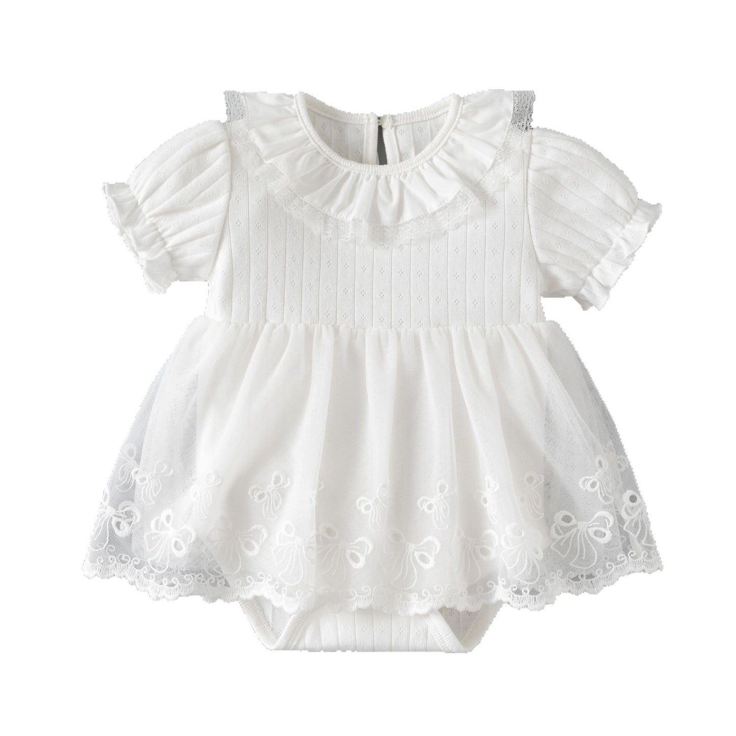 Bloomer With Skirt Summer Western Style Short Sleeved Kazakhstan Sweet Children's Dress