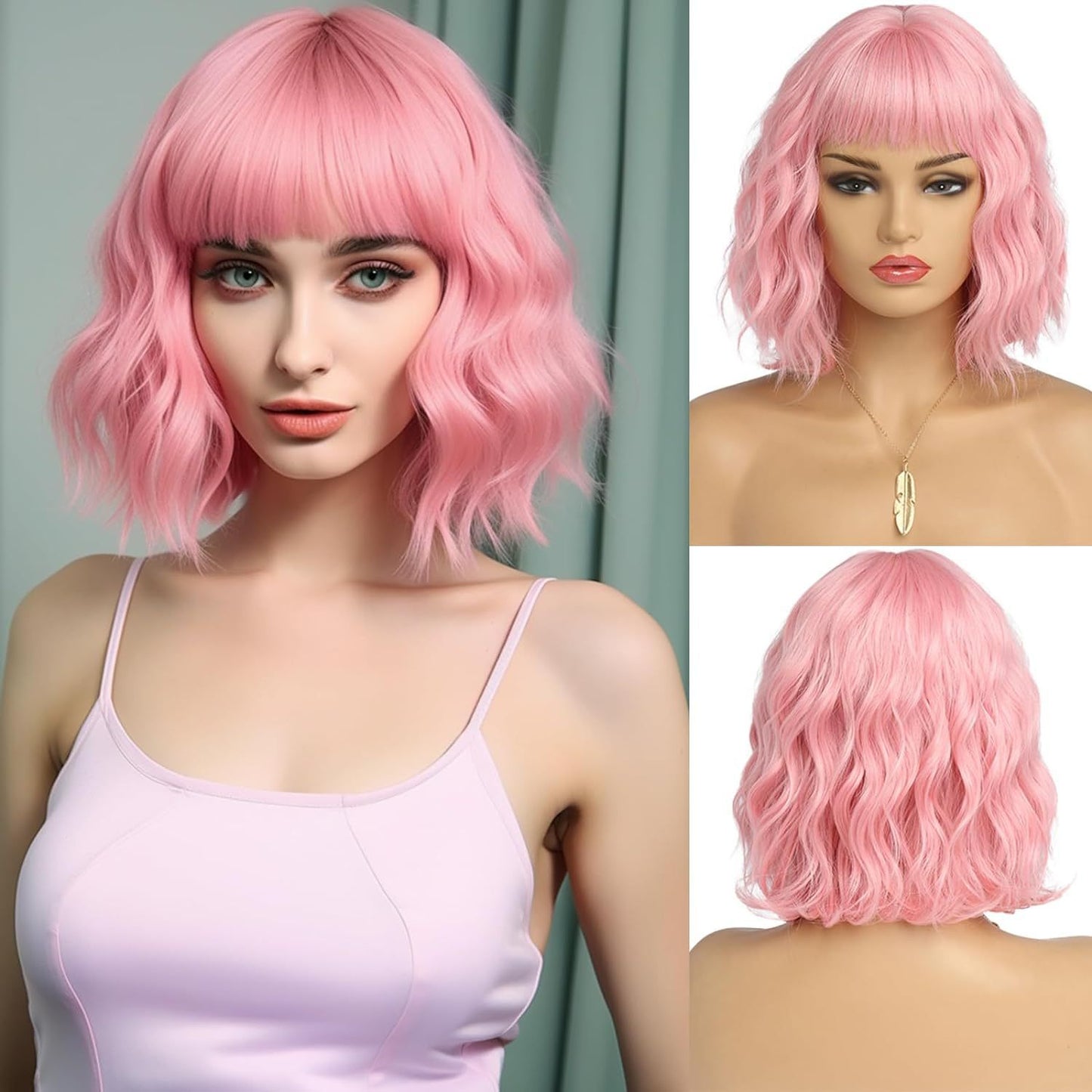 Female Chemical Fiber Head Cover Small Wig Short Curly Hair
