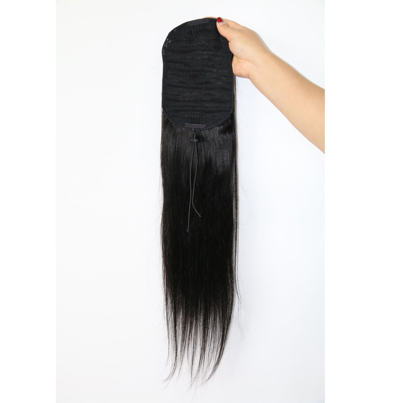 Invisible Stitching Horse Tail Real Straight Wig Ponytail