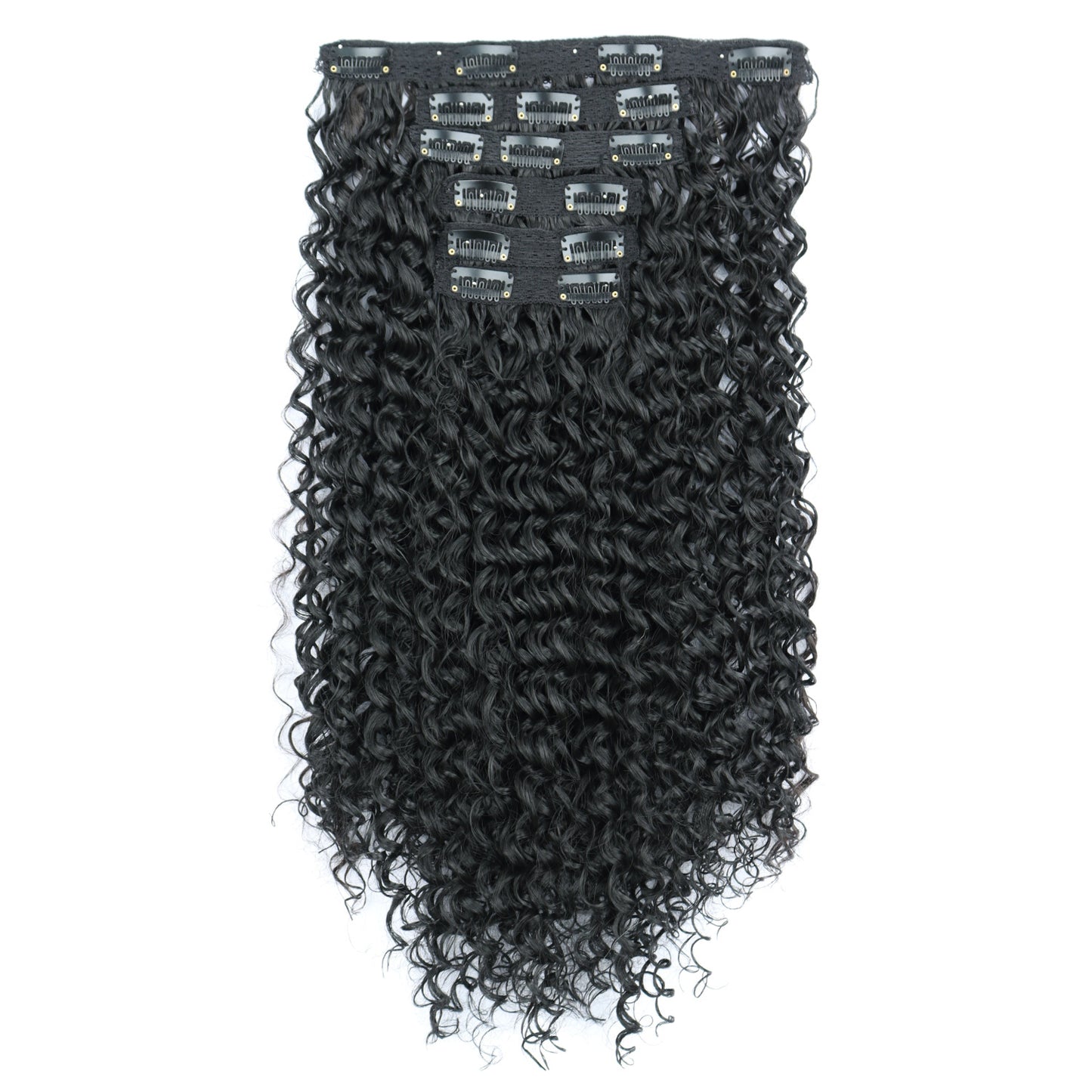 Women's Long Curly Hair Clip-on Natural Fashion Black Small Wig