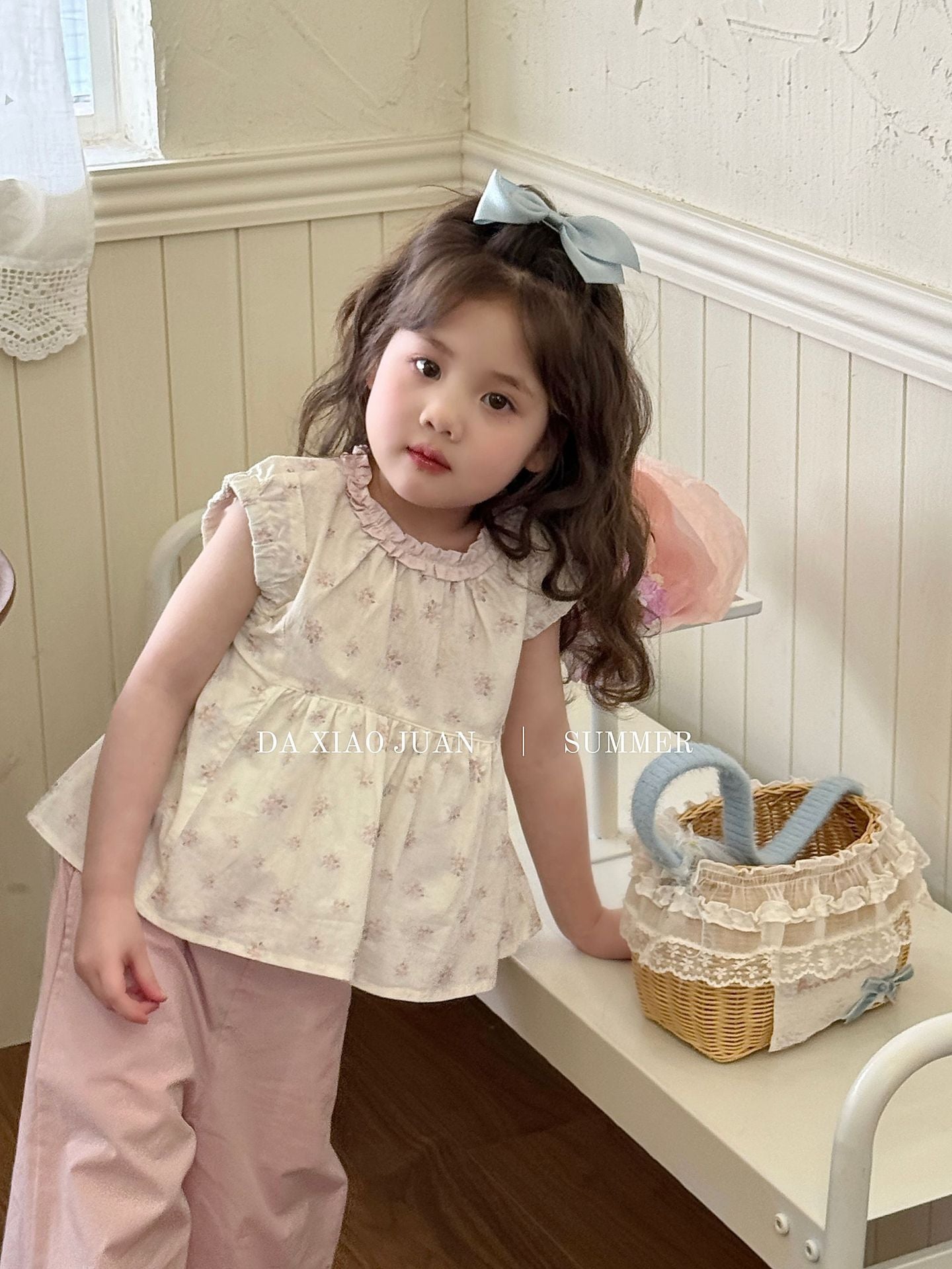 Summer Western Style Clothes Top Floral Children's T-shirt