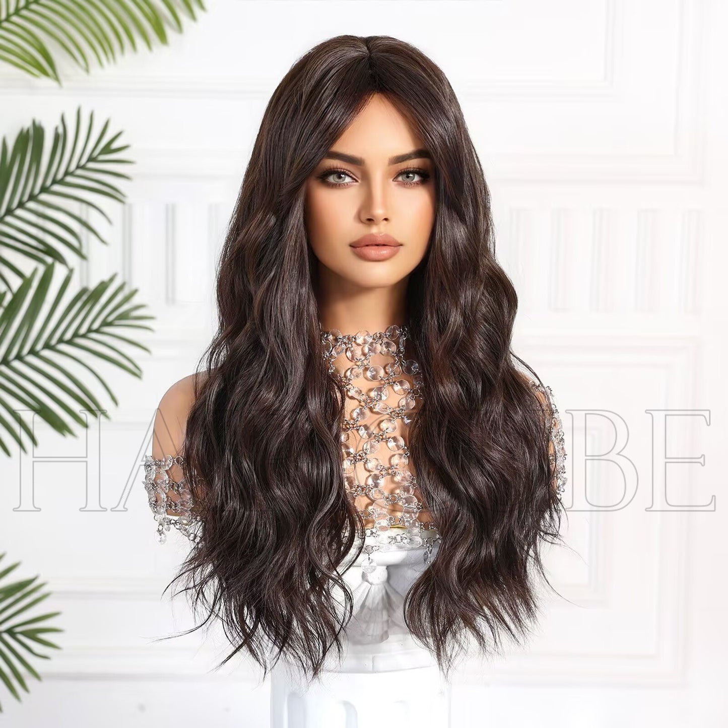 Hair Type Black Brown Curly Mechanism Bangs Head Wig Long Curls