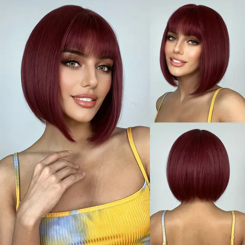 Beautiful Fashion Fiber Bangs Synthetic Wigs Wig Short Straight Hair