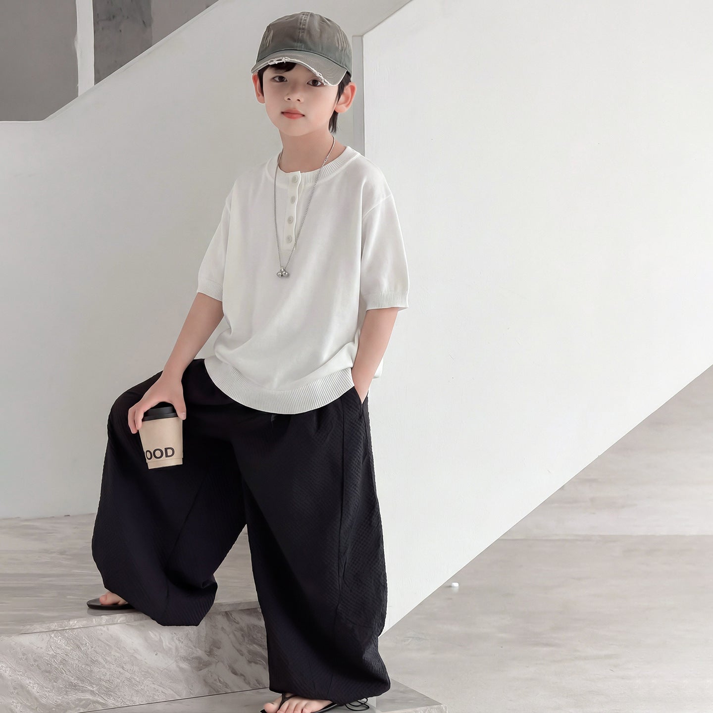 Boy's Short-sleeved Summer Wear Loose Top Boy Half Children's T-shirt