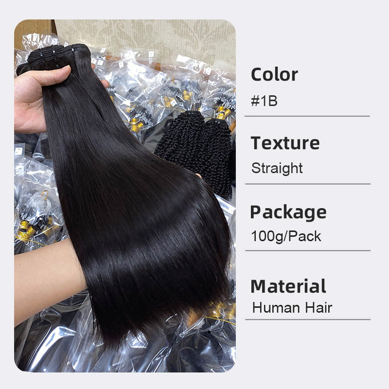 Unique Classic Human Weft Bone Straight Real Hair Wig
