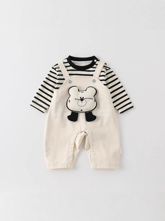 Children's Clothes Handsome Long Sleeve Top Bib Children's Suit