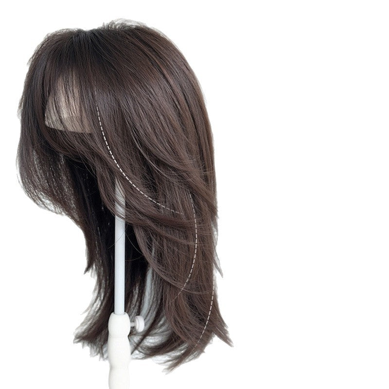 To Wear Net Female Head Top Fluffy Skull Increase Volume Wig Short Curly Hair