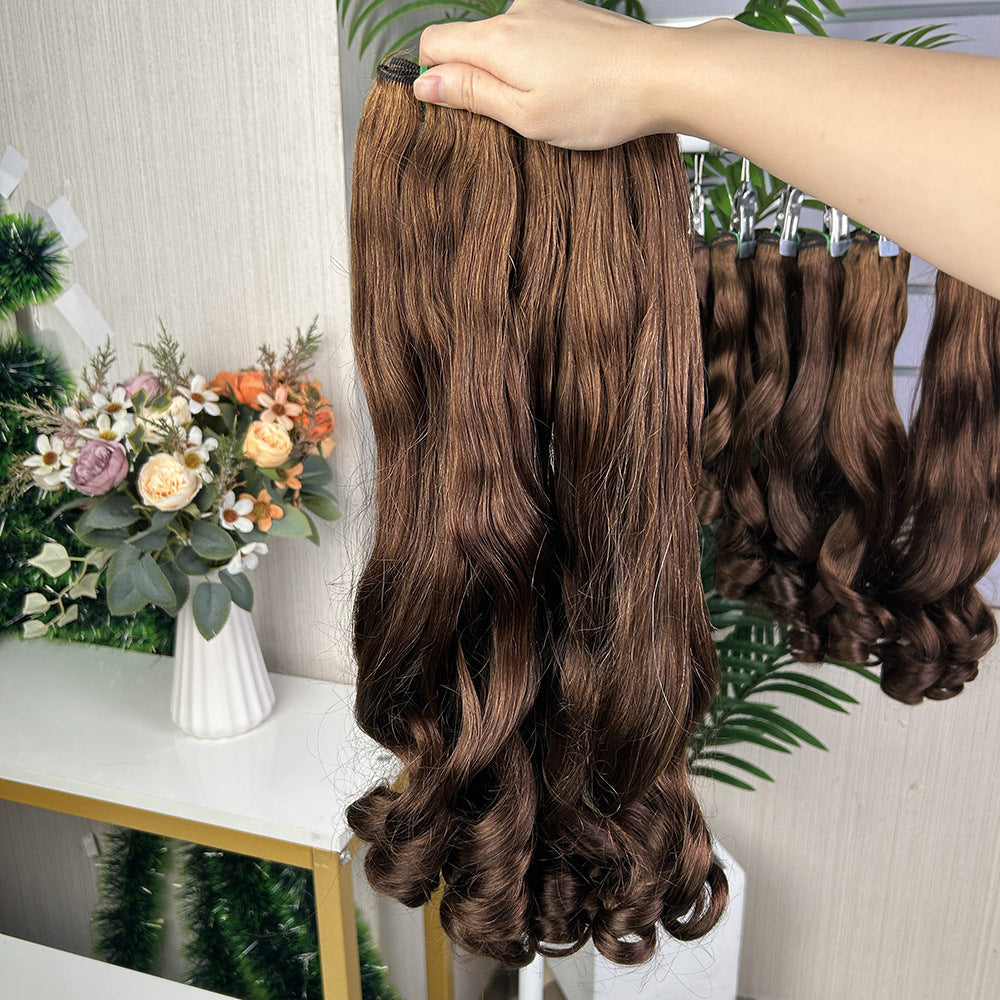 Beautiful Front Lace Weft Headgear Human Real Hair Wig