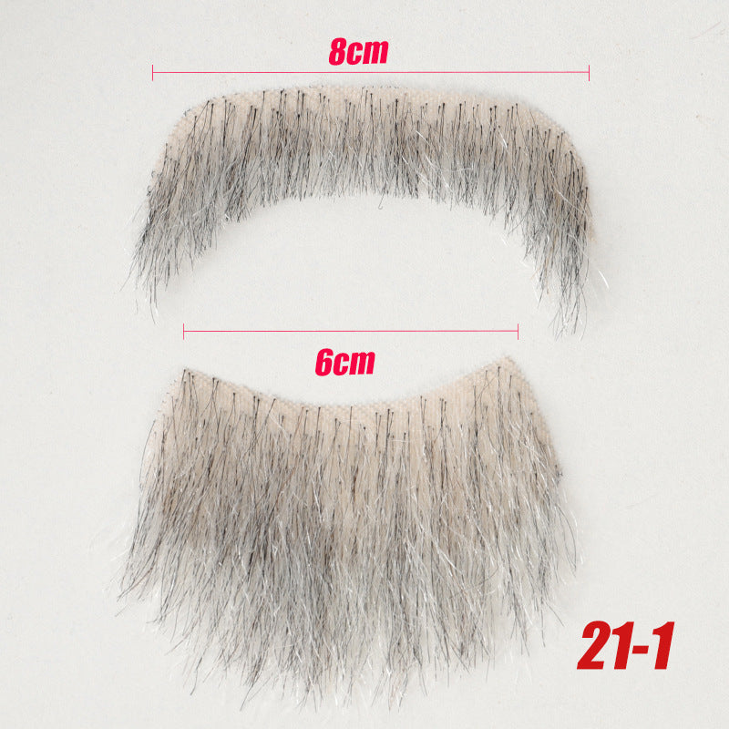 Men's Tin Beard Handlebar Mustache Invisible Realistic Other Wig