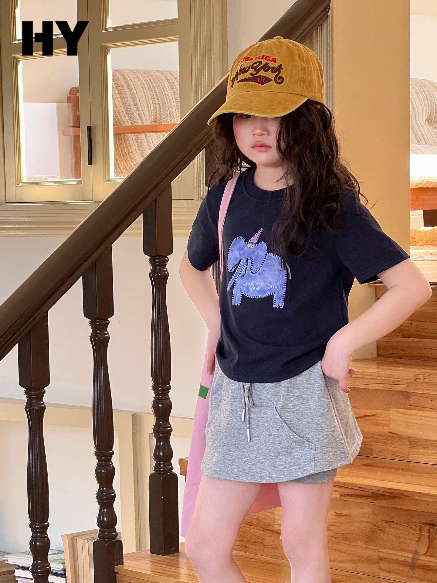 Children's Clothing Short-sleeved Bottoming Shirt Cartoon Print Middle Children's T-shirt
