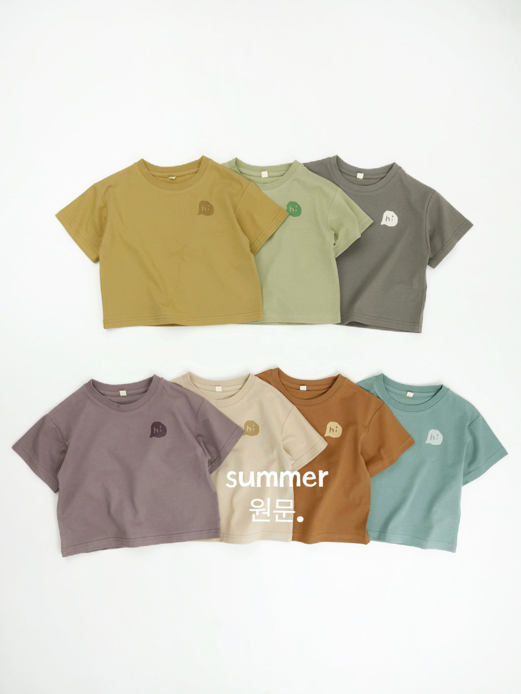 Children's Clothes For Boys Korean Style Fresh Letters Half Sleeve Shirt Children's T-shirt