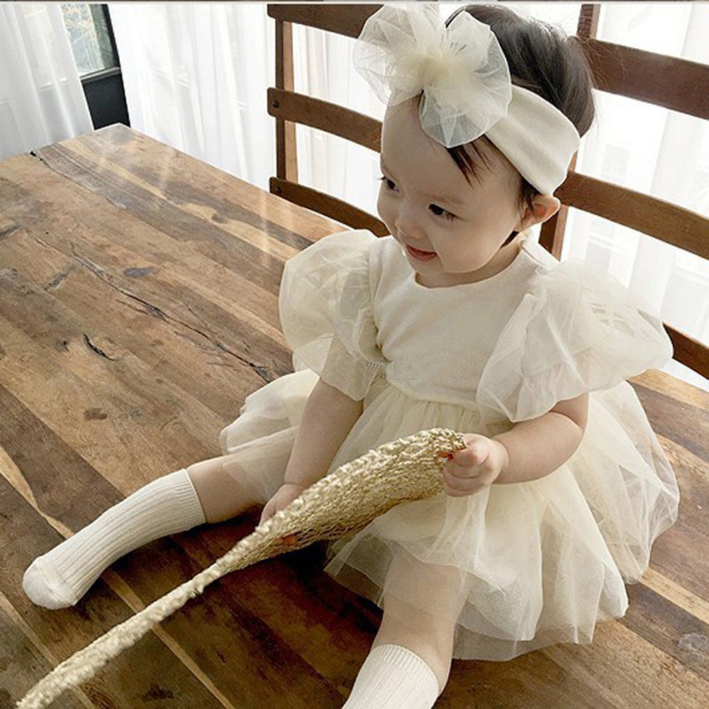 Puff Sleeve Tulle Tutu Skirt Free Jumpsuit, Climbing Suit