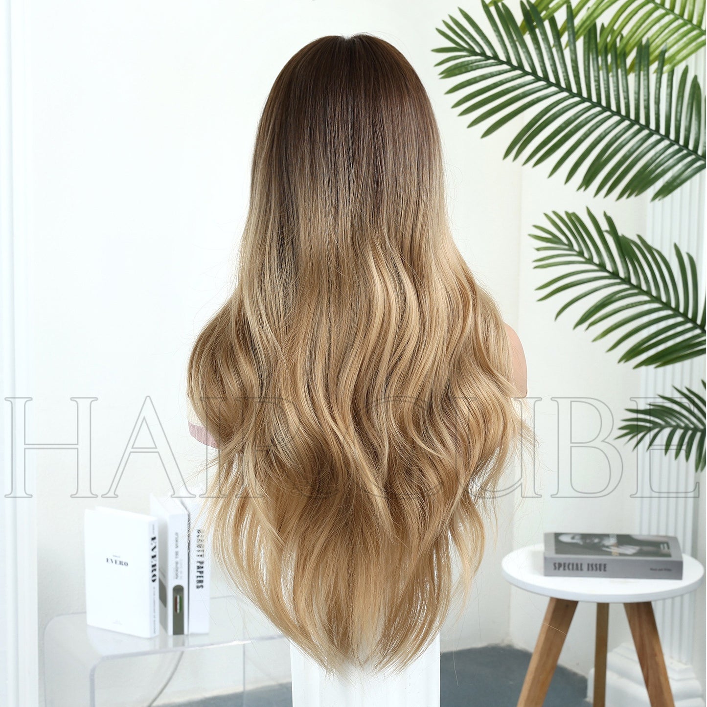 Dyed Head Cover Mechanism Chemical Fiber Hair Waves Roll Layers Wig Long Curls