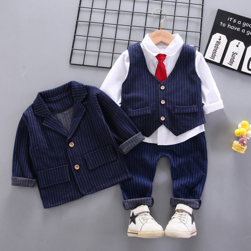 Children's Two Pieces British Birthday Boy Flower Children's Suit