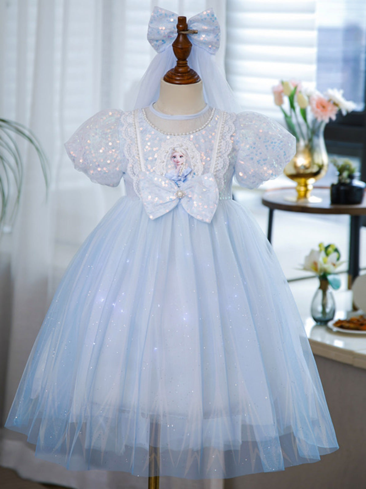 Princess Elsa Luminous Group Summer Clothes Children's Dress