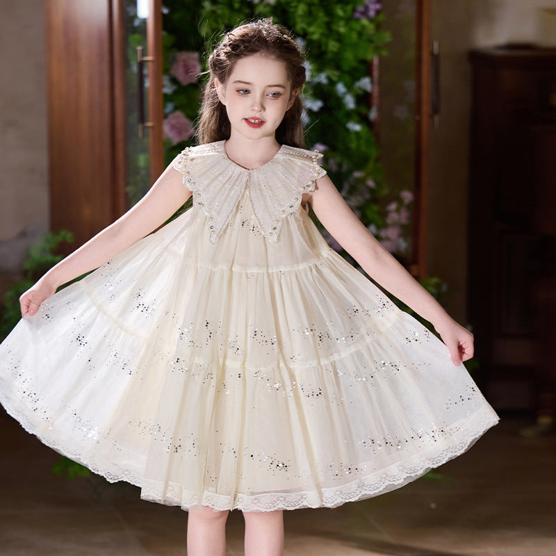 Children's Western Style Super Fairy Gauze Thin Vest Doll Collar Children's Dress