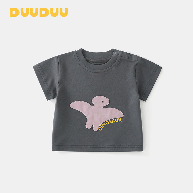 Dinosaur Summer Thin Short Sleeve Top Clothes For Babies Children's T-shirt