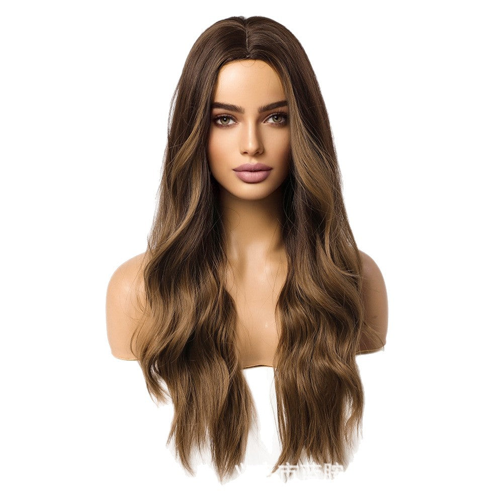 Women's Fashion Big Wave Medium Curly Hair Dyed Wig Long Curls