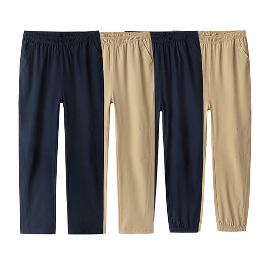 Women's & Children's Ice Silk Sports Navy Blue Summer Khaki For Older Children's Pants
