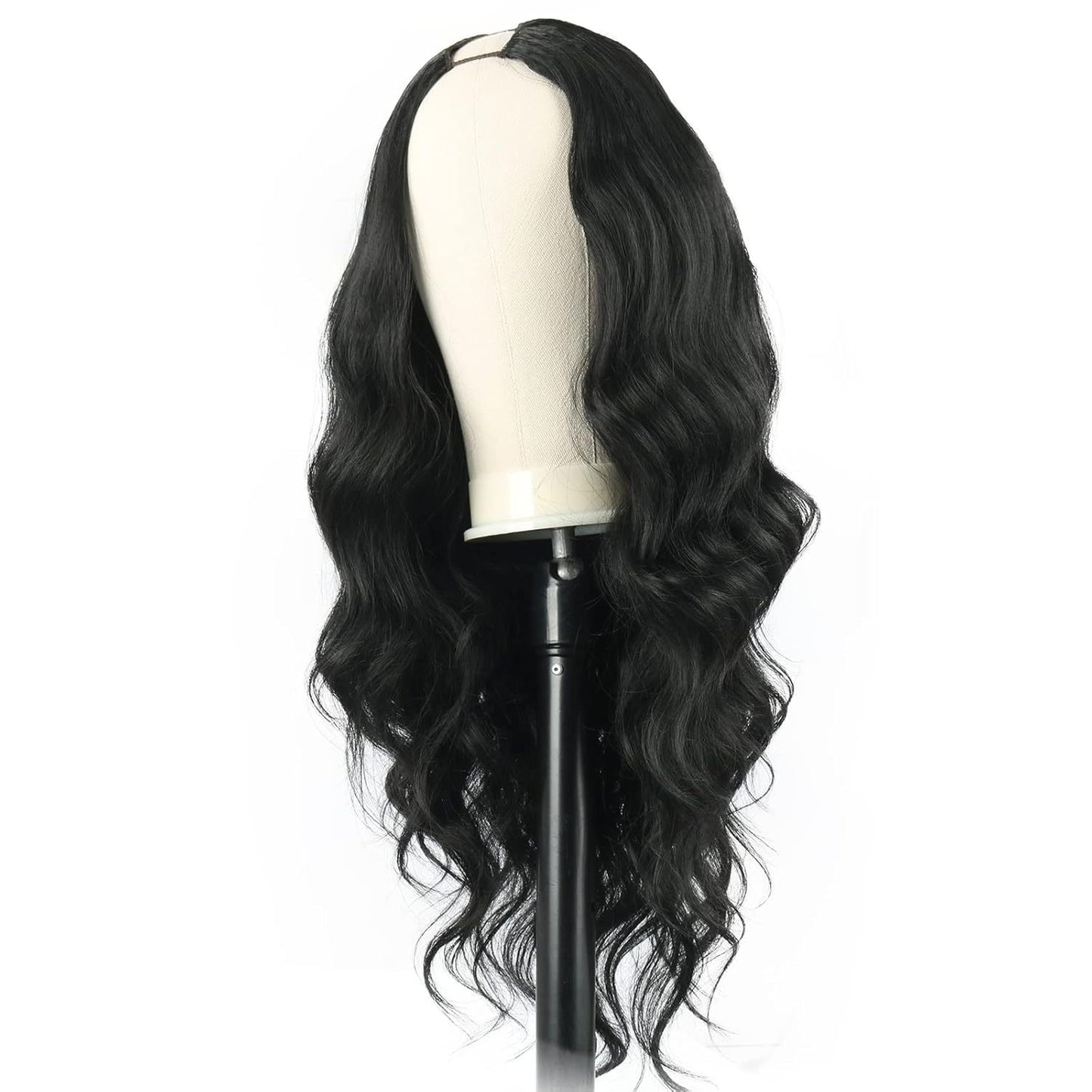 Women's Set Black Long Curly Hair Half Headgear Big Wig