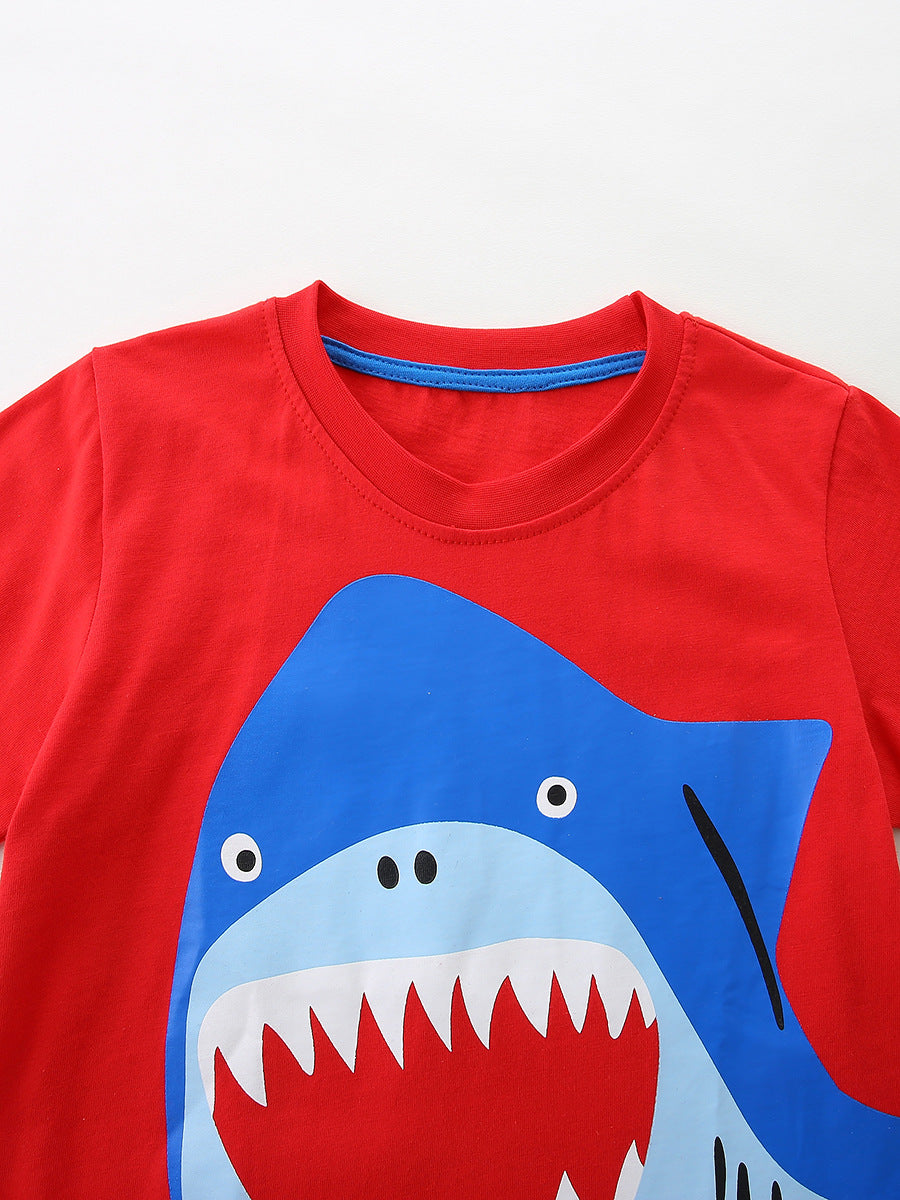 Children's Summer Fashion Printed Knitted Cotton Sweatshirt Mixed Children's T-shirt