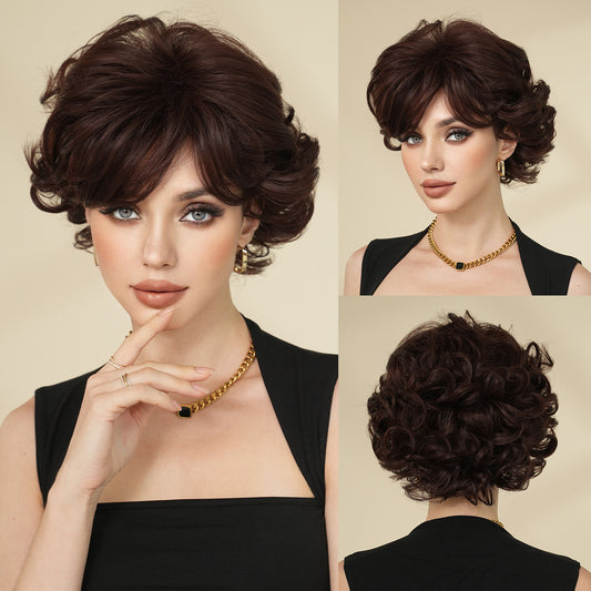 Women's Brown Elf Short Hair Vintage Chemical Fiber Other Wig