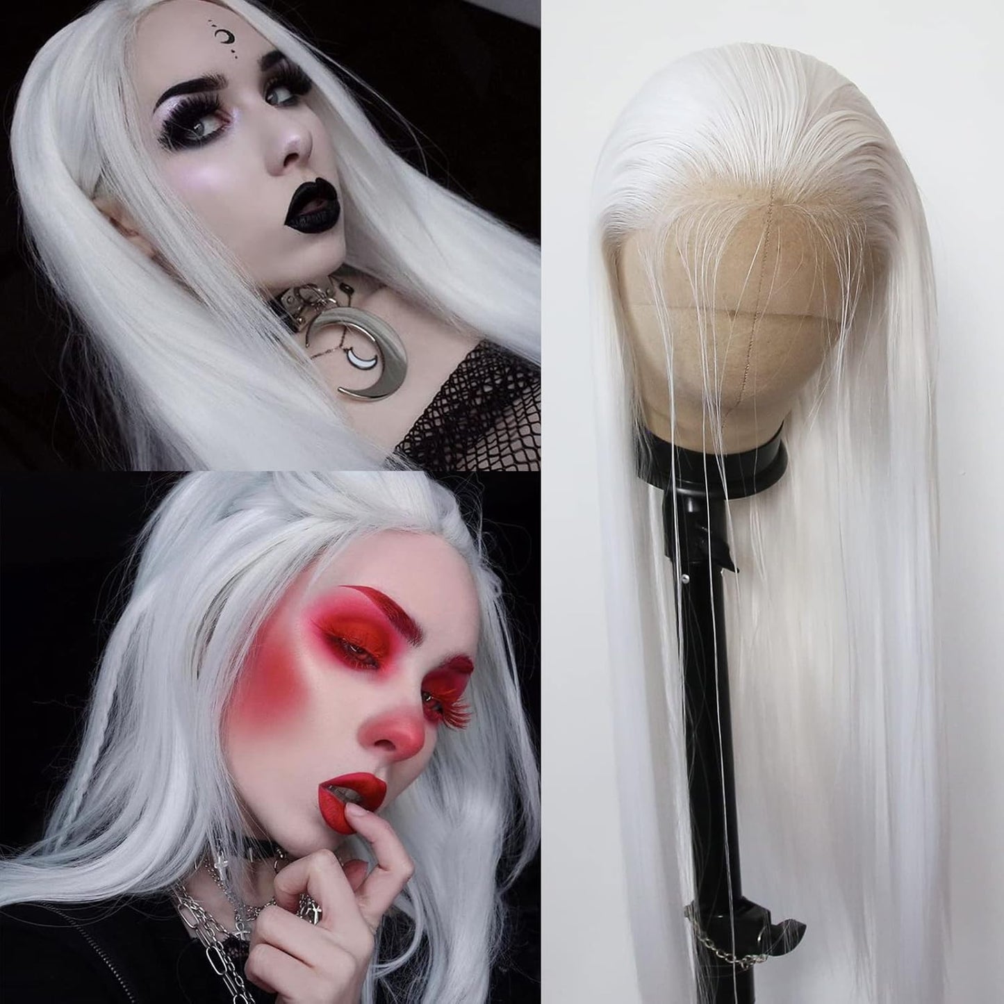 Women's Front Lace Natural Simulation Hair Chemical Long Straight Wig
