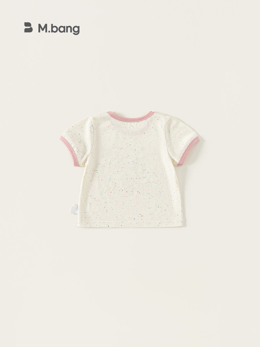 Children's Color Top Inner Wear Cute Bunny Printed Short Children's T-shirt