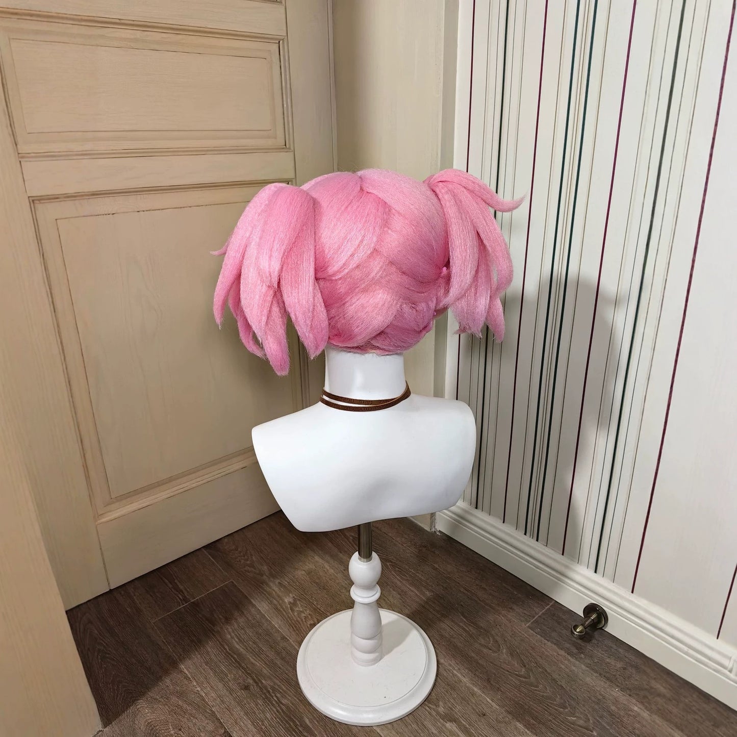 Magi Pink Double Tiger Clip Square Cos Wig