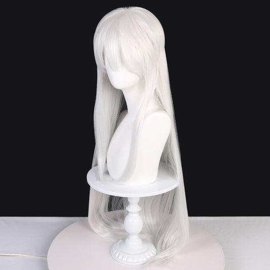 Siery White Pattern Corn Stigma Puffy Cos Wig