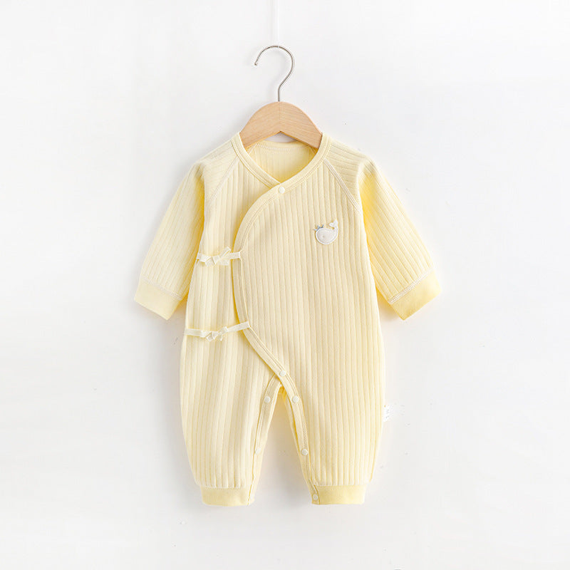 Rompers Born Boneless Cotton Closed Bellyband Crawling Jumpsuit, Climbing Suit