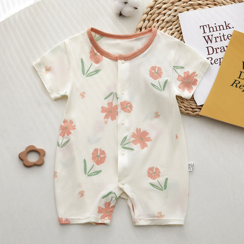 Sleeve Rompers Modal Summer Clothing Infant Thin Pajamas Romper Born Jumpsuit, Climbing Suit