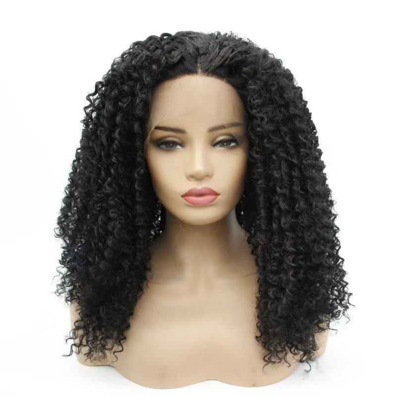 Lace Chemical Fiber Half Hand Crocheting Wig Long Curls