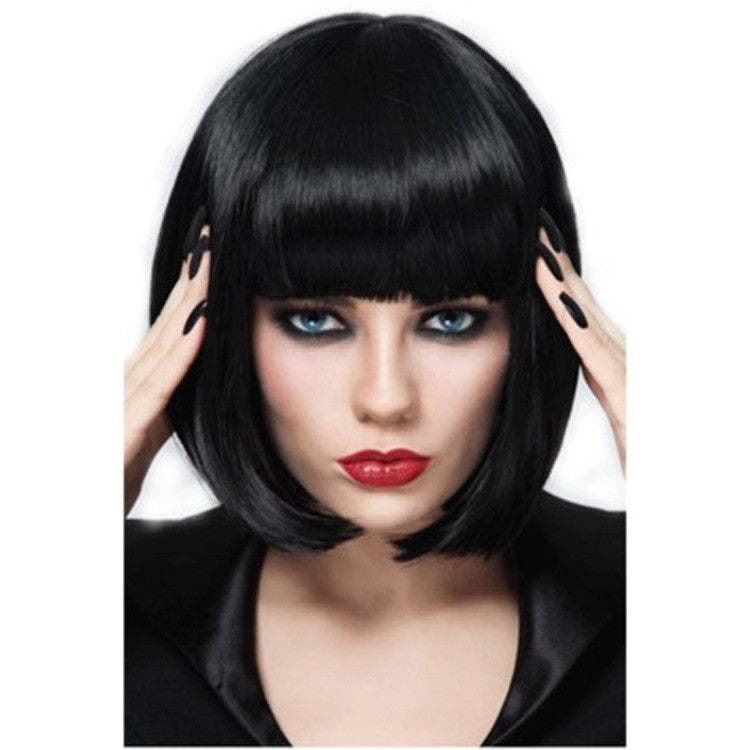 Women's Short Straight Headgear Bangs Fashion Cover Real Hair Wig