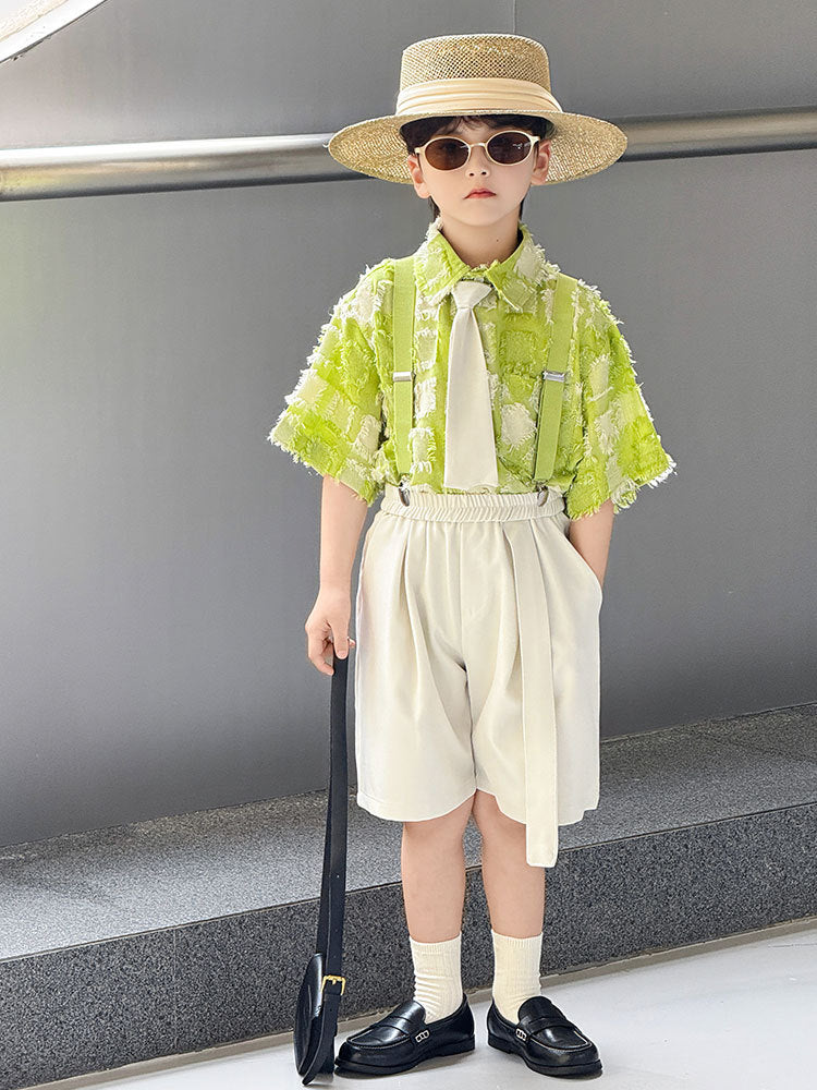 Children's Overalls Suit Summer British Kindergarten Performance Show Children's Shirt