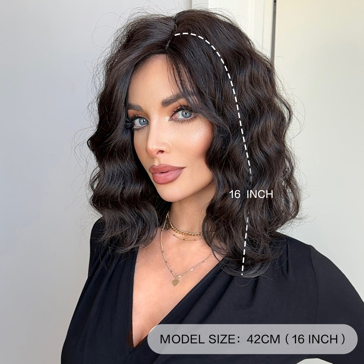 Women's Medium Long Partial Style Chemical Fiber Wig Short Curly Hair