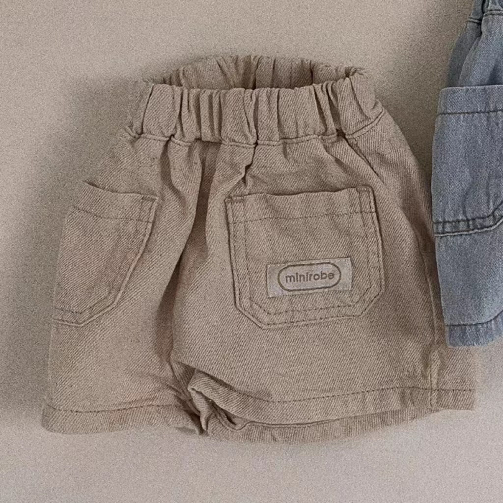 Children's Clothing Korean Letters Summer Cotton Thin Jeans Retro Shorts Toddler Children's Pants