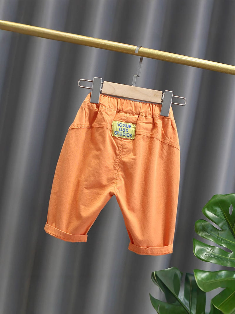 Thin Summer Clothing Small Boy's Cropped Trousers Korean Style Children's Pants