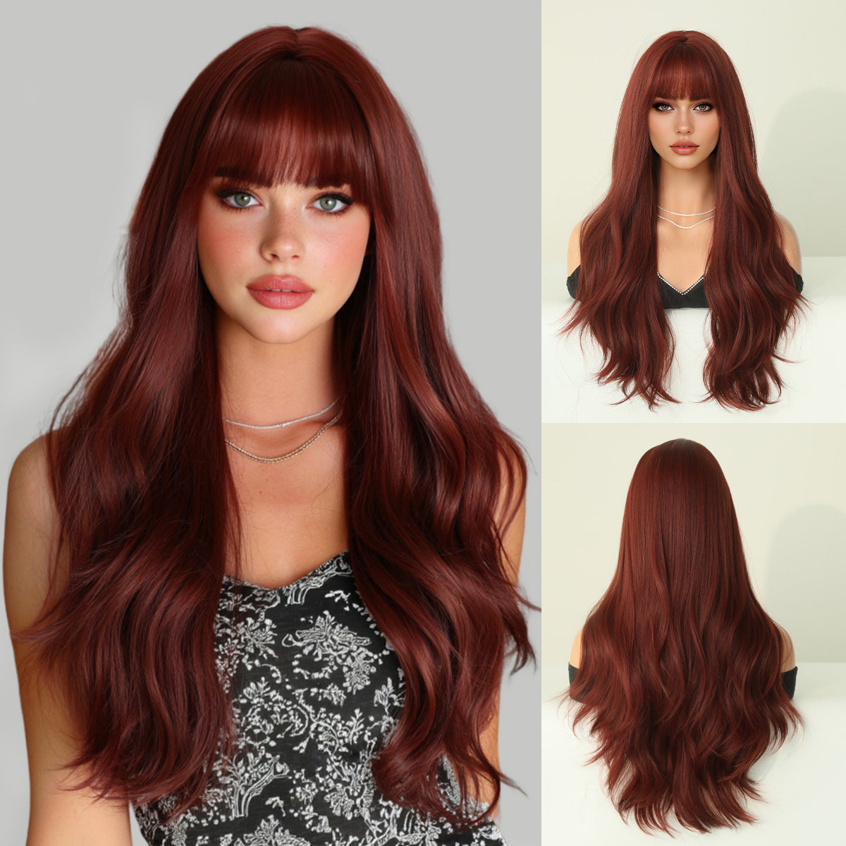 Optional Curly Hair Female Straight Bangs Big Wave Chemical Wig Long Curls